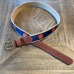 Zep-Pro Leather Clemson Tigers Football Canvas Belt Brass  Size 34
